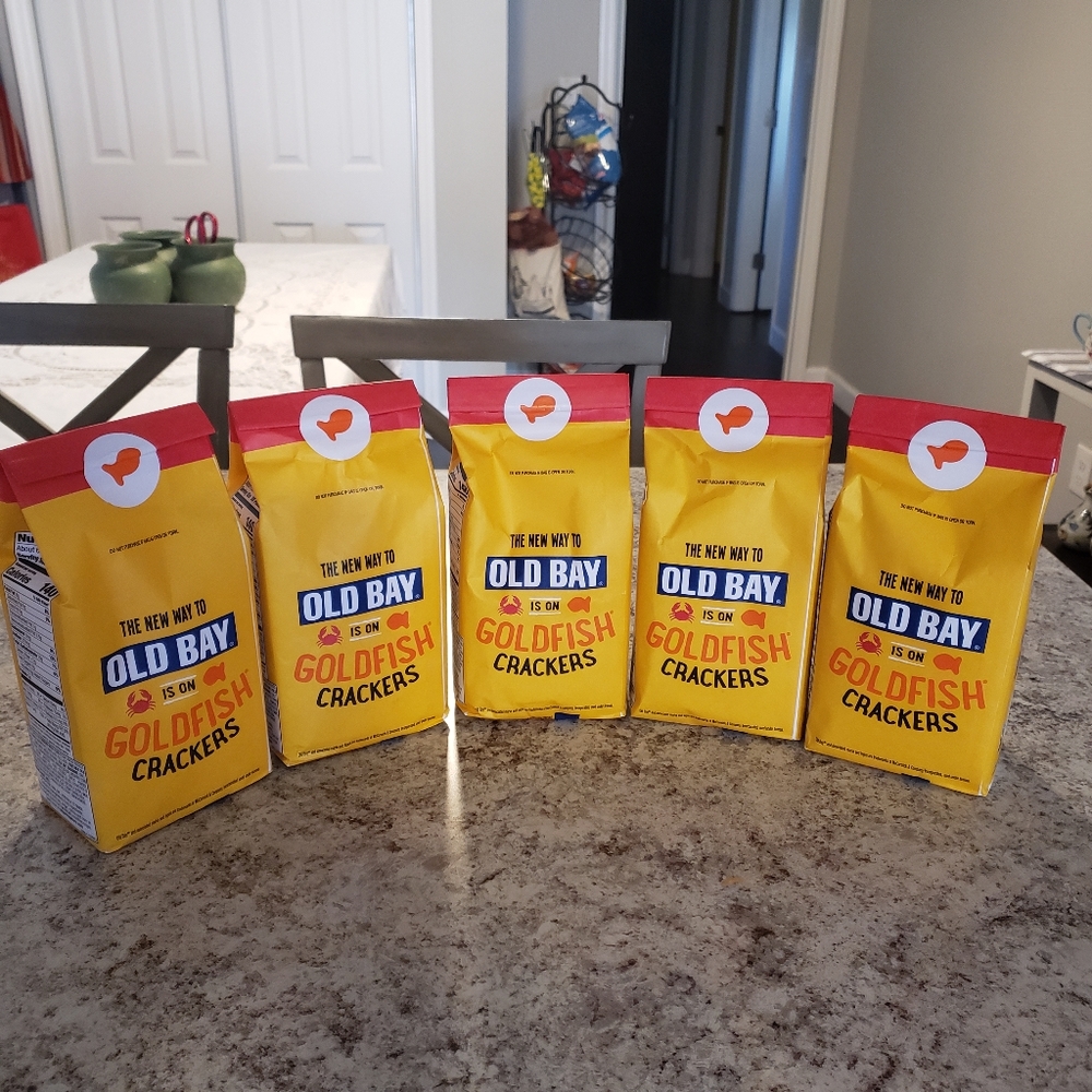 Hard to Find Old Bay Seasoned Gold Fish Crackers Pepperidge Farm 5 Sealed Bags